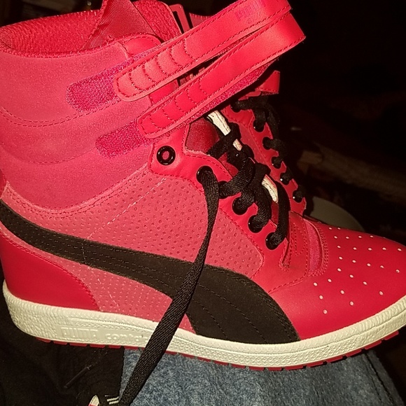 puma wedges sneakers black